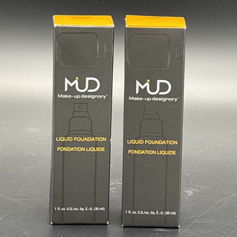MUD Make-Up Designory Liquid Foundation Lot of 2 - Brand New - Shades M3 & D3